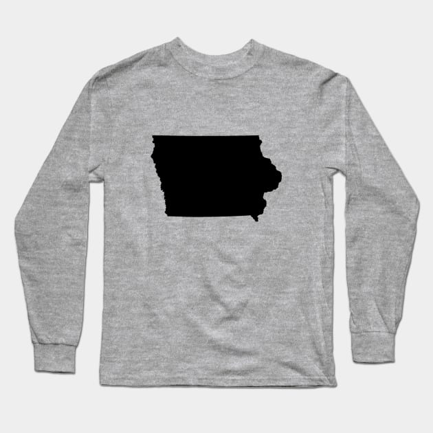 Iowa Black Long Sleeve T-Shirt by AdventureFinder